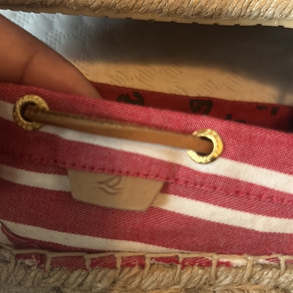 Sperry Top Siders Espadrille Flat Red White Striped 8.5 - Picture 3 of 7